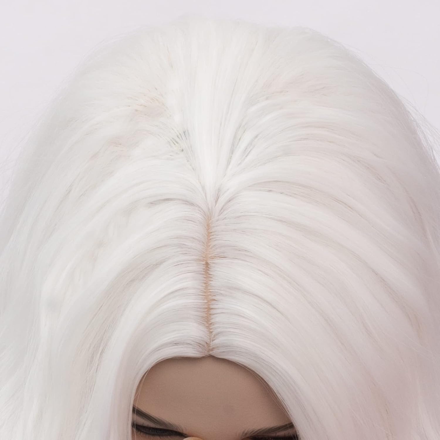 18" Long Dark Green Curly Wavy Wig For Women Heat Resistant Fiber Wigs Halloween Cosplay Daily Party+Cap (White) - Image 5