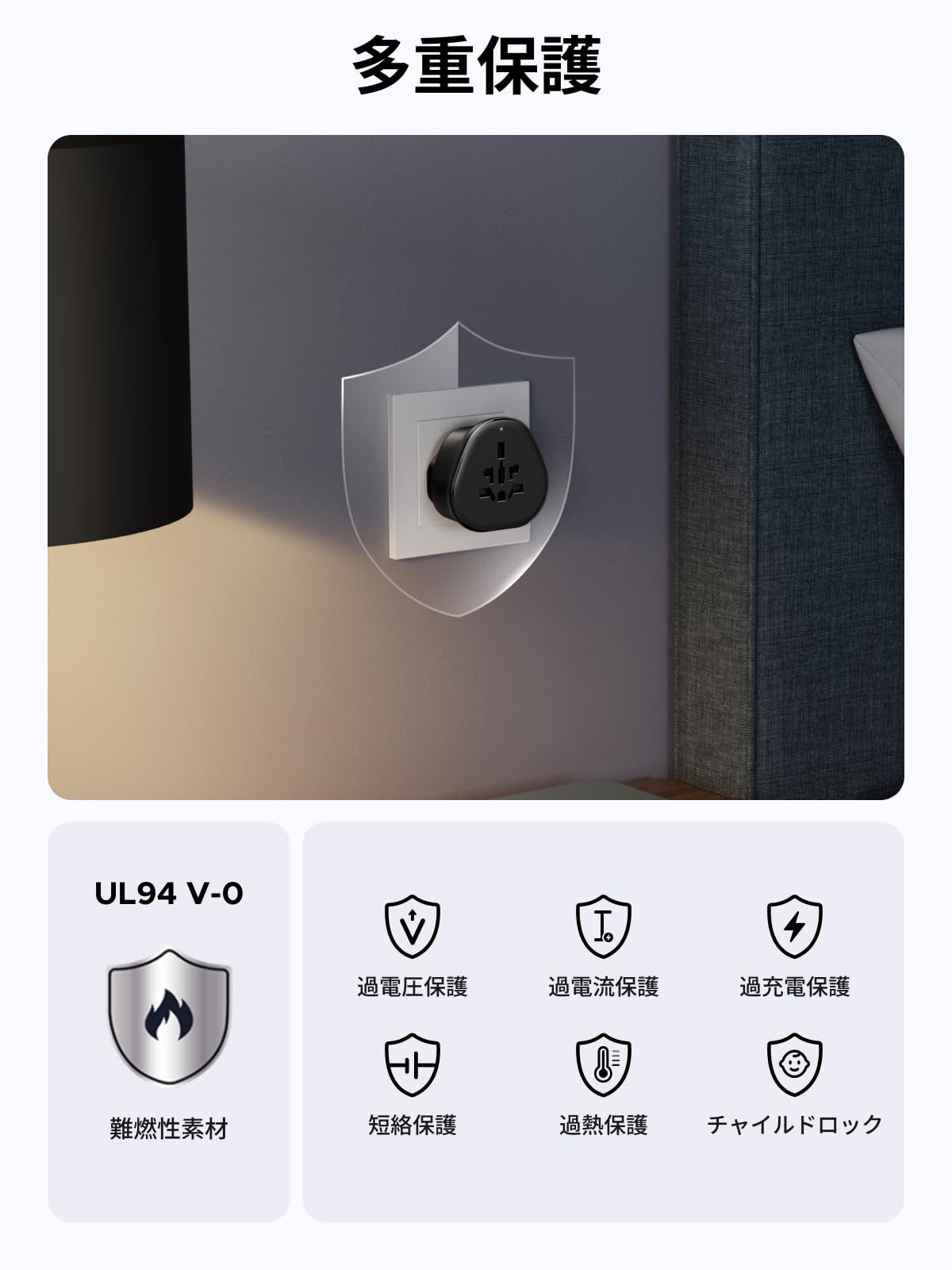 UGREEN 海外転換プラグ BFタイプ コンセント変換器 コンセント 1個AC差込口 マルチ電源変換プラグ C/A/B/G/Iタイプ シンガポール/香港/イギリスなどの国に対応 コンパクト 旅行便利 - 3