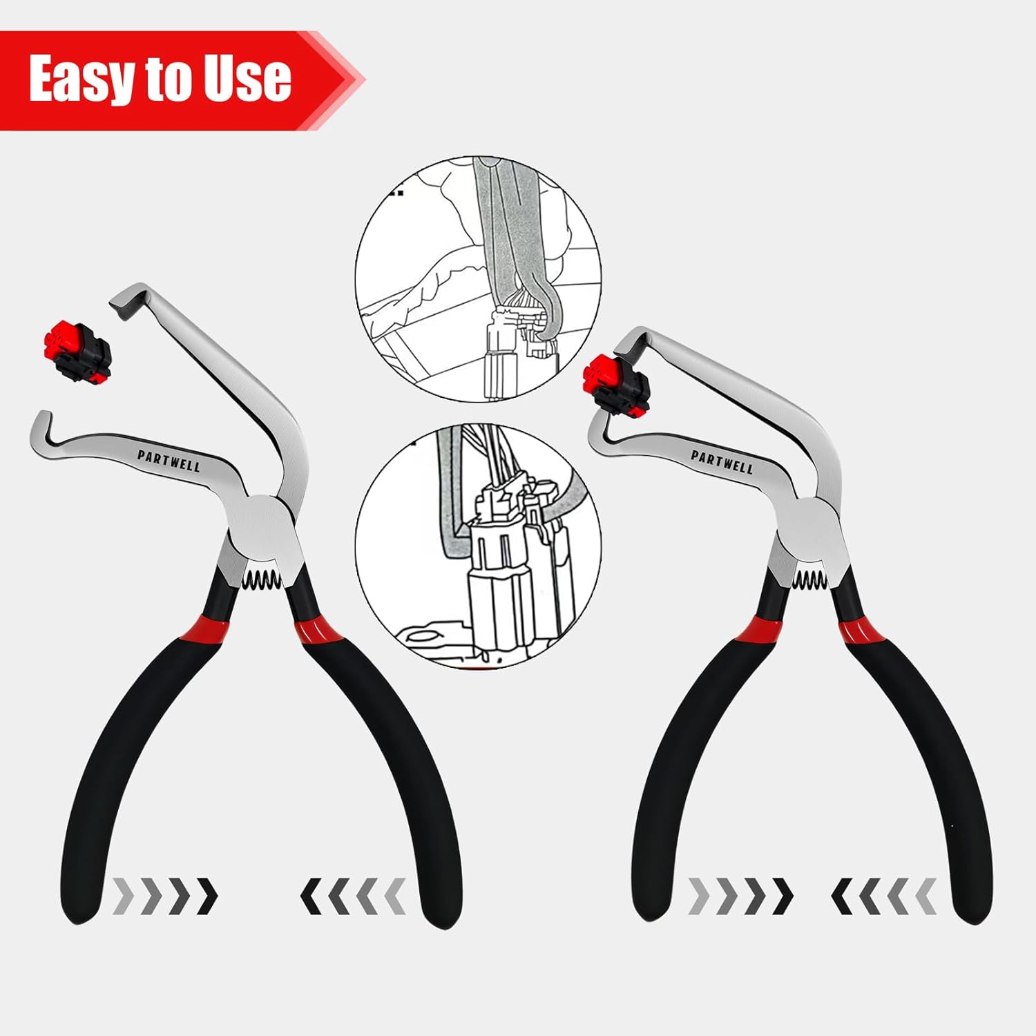Electrical Disconnect Pliers Set – 3PC Electrical Disconnector Pliers for Cars, Fuel Line Disconnect Tool, and 1PCS Electrical Connector Plier – Automotive Electrical Tool Kit