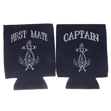 HEAVY DRIVER 2pcs Captain First Mate Beer Tin Can Cooler Sleeve Holder