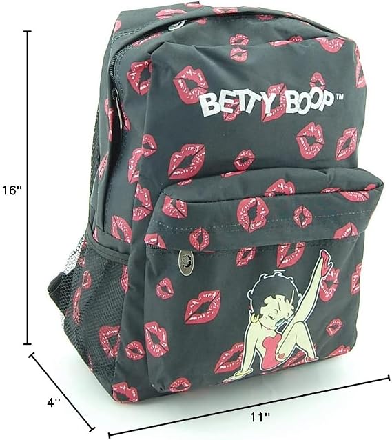 Betty Boop Microfiber 16 Height Backpack no key ring (Black)