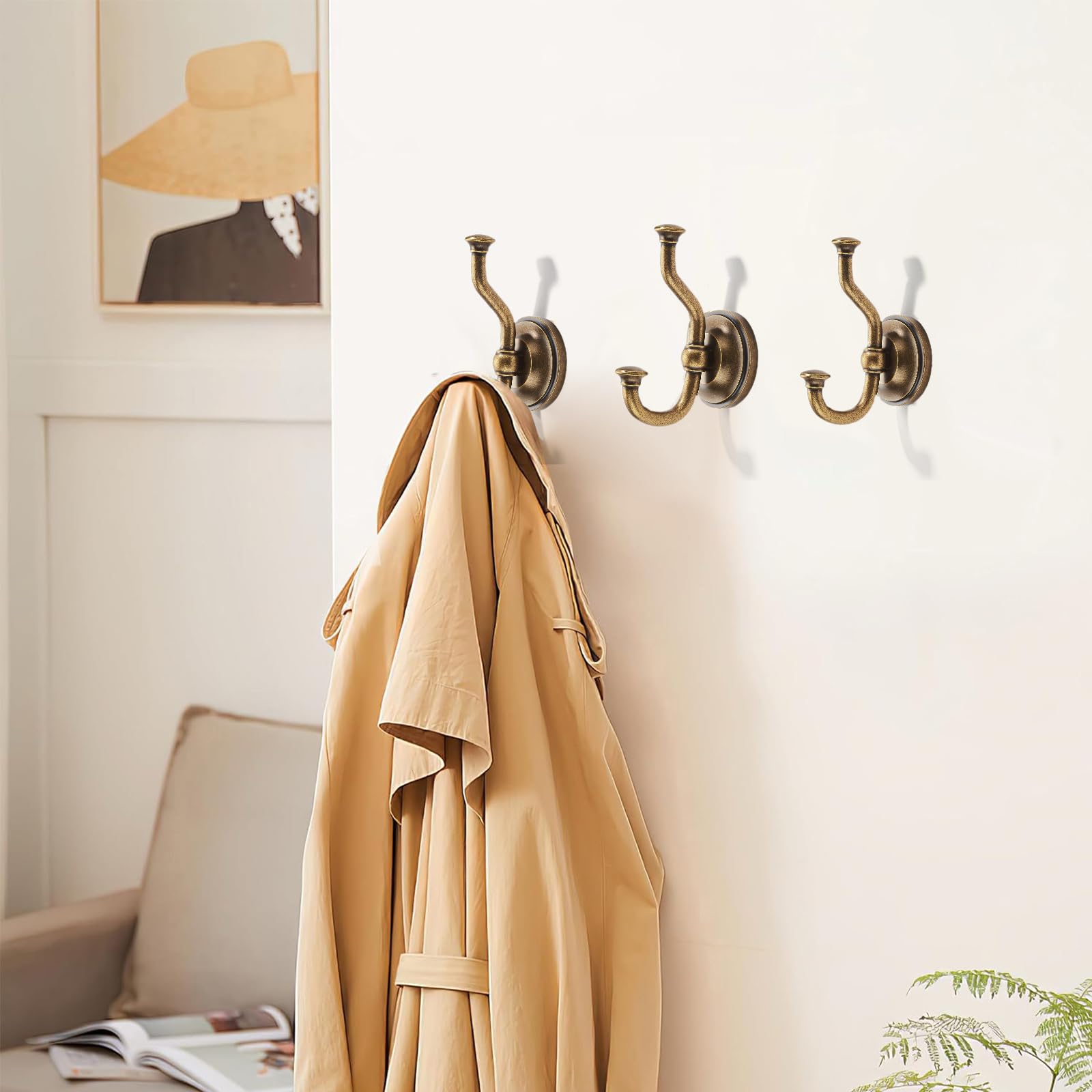 KHTUMEWARE-KH318 Antique English Brass Coat/Robe Hooks in Antique English Brass — KHTUMEWARE