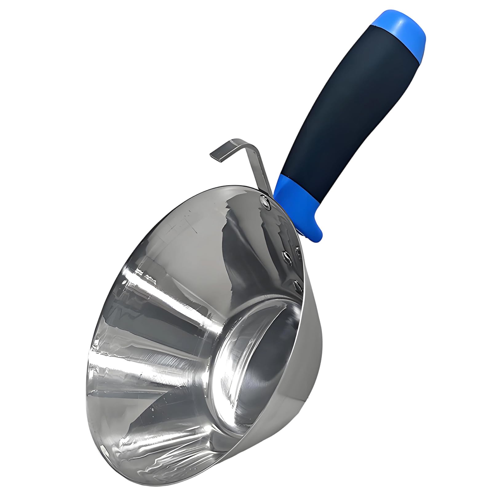 Tapered Bowl Cement Plaster Pan, Stainless Steel Mortar Pan with Grip Handle, 18cm Handheld Tool for Wall Finishing and Setting Work Mortar Plaster Cement Bowl Grip Handle Tapered Wall Plastering Work