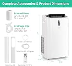 COSTWAY Portable Air Conditioners, 12000 BTU 4 in 1 AC Unit with Cool, Fan, Heat & Dehumidifier, Alexa Voice-Enabled,with WiFi Smart App Control,Cools up to 450 Sq. Ft