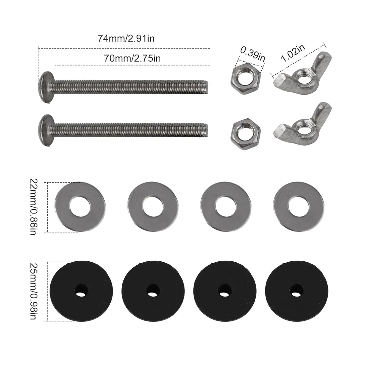 Durable 12pcs Toilet Cistern to Pan Fixing Fitting Sealing Kit Close Coupling Bolts WC
