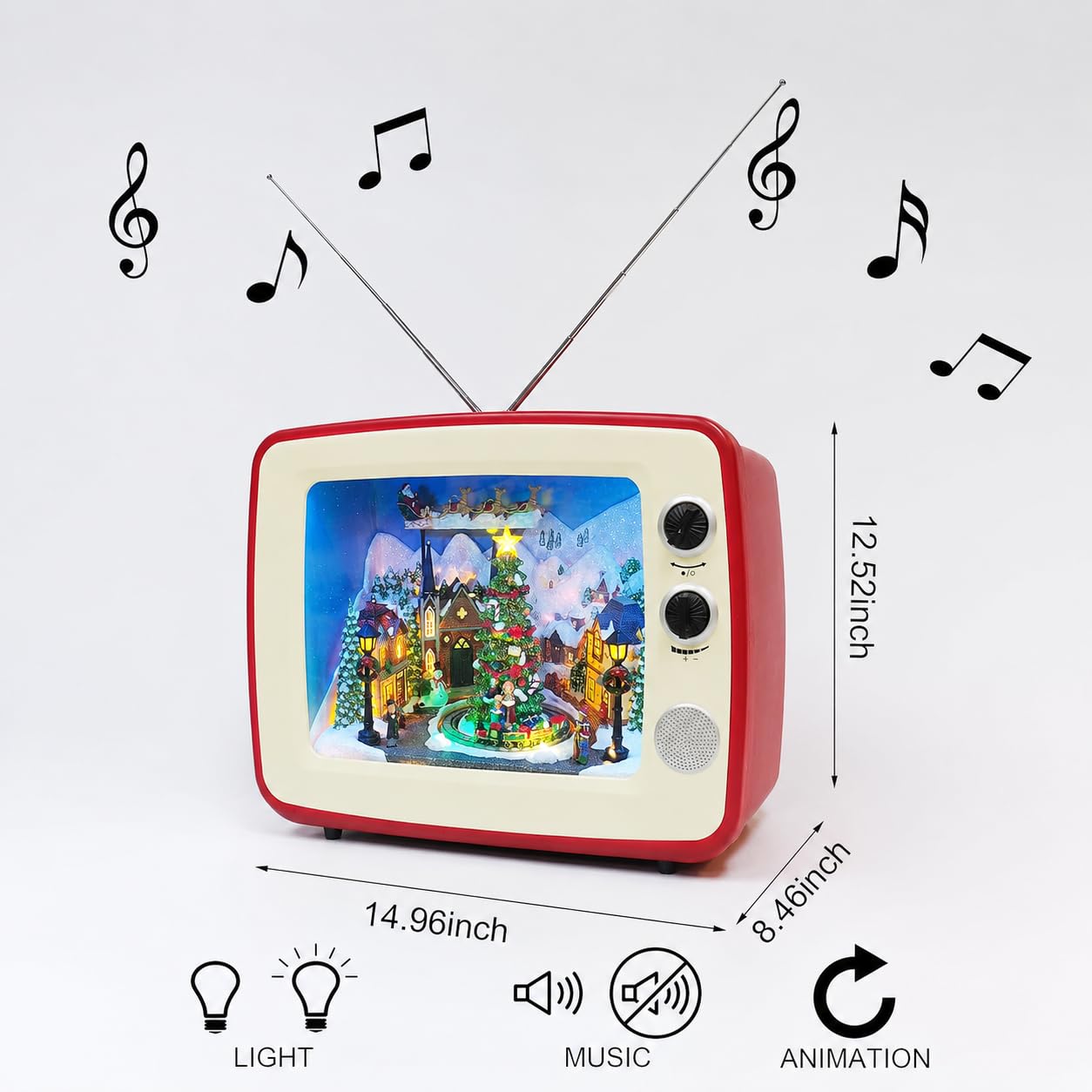 Amazon.com: MOMENTS IN TIME Animated Red Retro TV Christmas