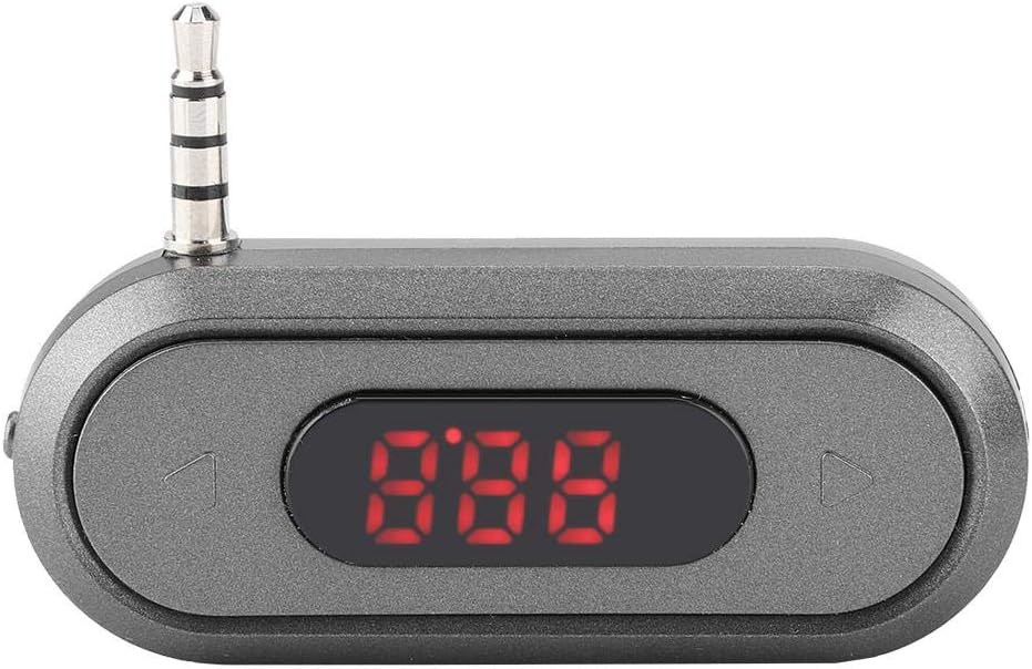 ASHATA 3.5 mm Audio Head Mobile Phone/Pad/MP3/MP4/MP5/Tablet FM Transmitter Built-in 300 mAh Battery Car Radio Transmitter