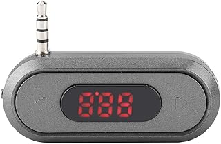 ASHATA 3.5MM Audio Head Mobile Phone/Pad/MP3/MP4/MP5/Tablet FM Transmitter Built in 300mAh Battery Car Radio Transmitter