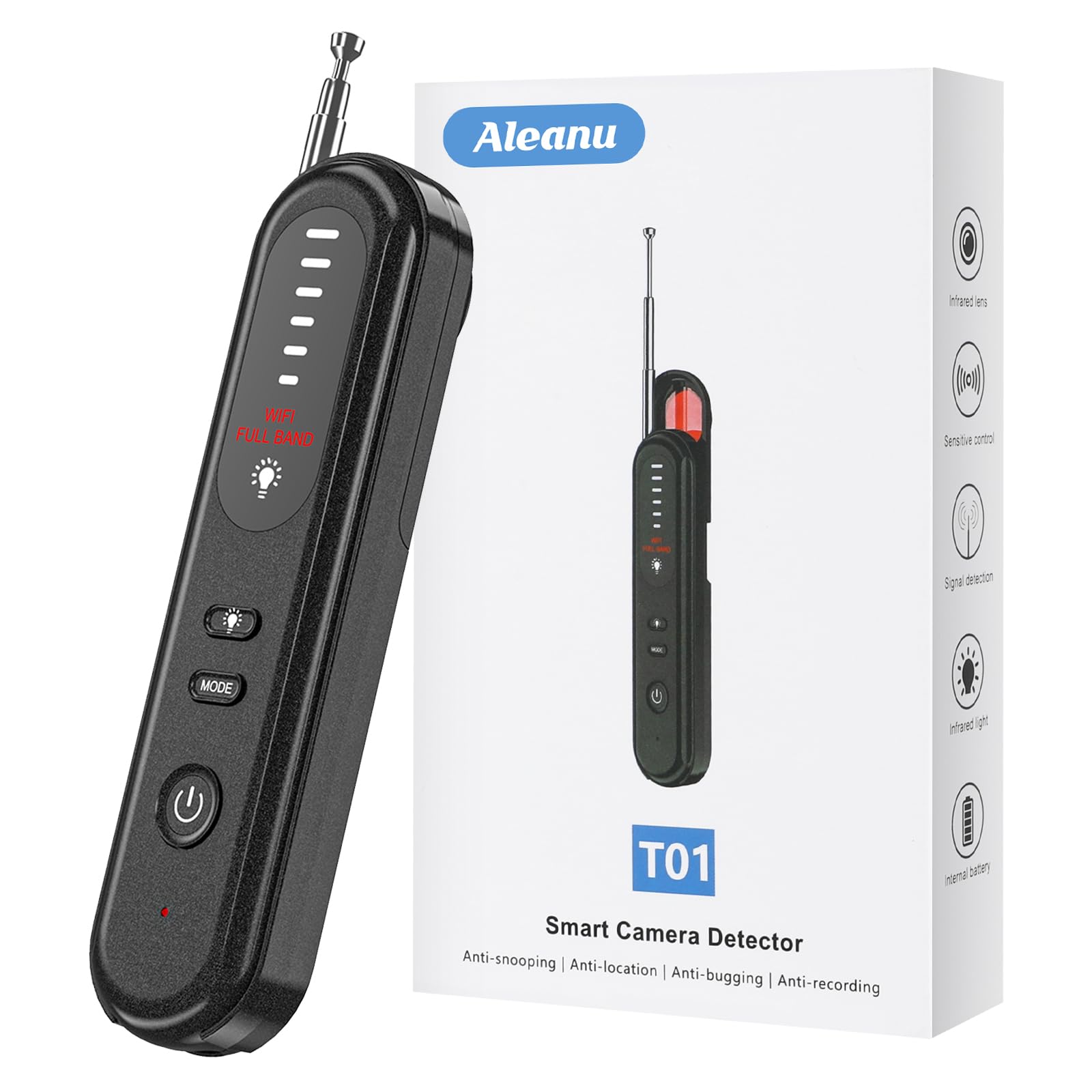 Hidden Camera Detector - 2025 Hidden Bug and Camera Detector GPS Detector, Hidden Device Detector for Travel丨 Hotels丨Home丨Office, 6 Levels Sensitivity