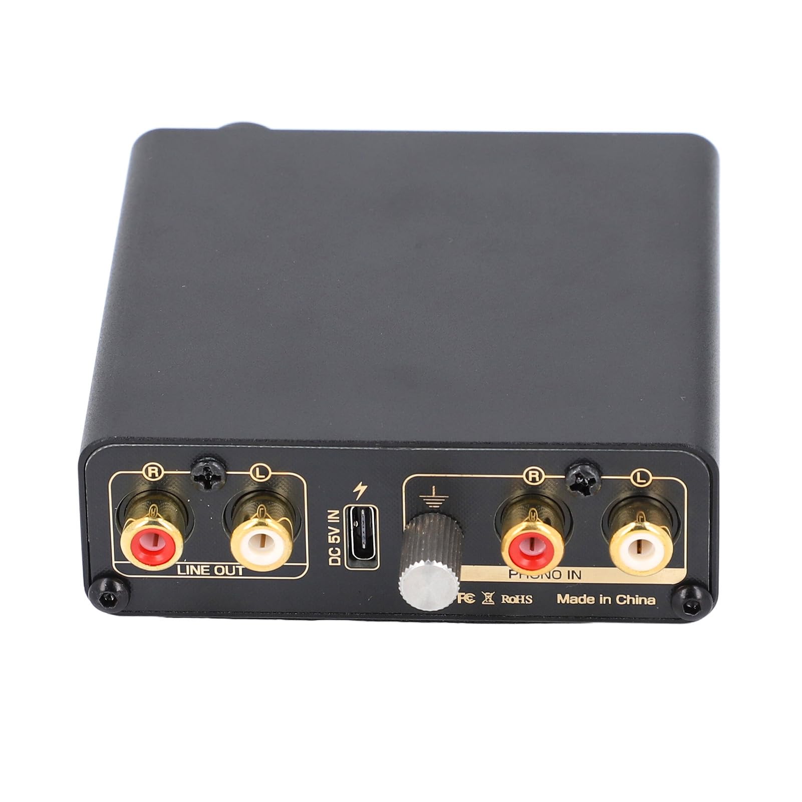 Marhynchus Preamplificatore per Giradischi Mini MM MC Preamplificatore da Stadio Fono, Scatola Stereo RIAA con Amplificatore per Cuffie, Controllo Tono Alto e Basso, Ingresso 5 V, per Utenti Audio