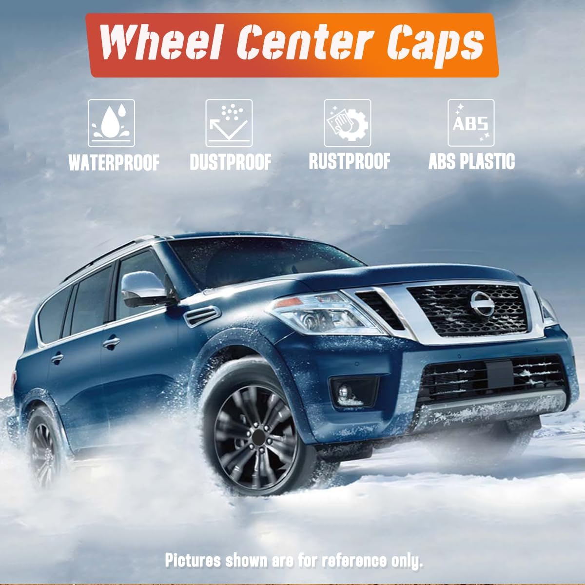 4Pcs 85mm(3.35in) Wheel Center Caps Wheel Rims Replacement 40342-5ZM1A 40342-1LA2A Black Hub Caps, Titan Armada Rim Caps OD: 85mm(3.35in) ID: 78mm(3.07in)