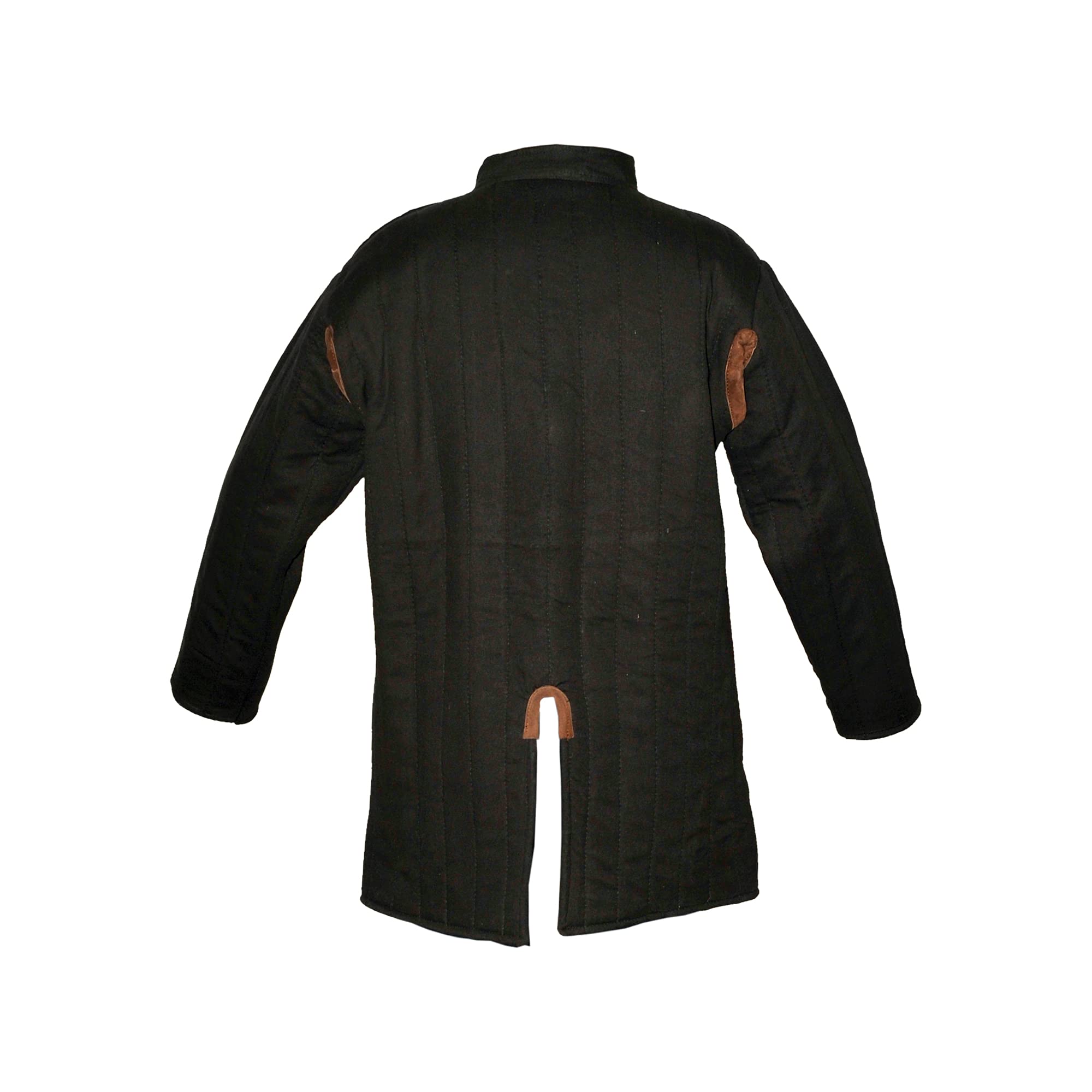 GDFB Get Dressed for Battle Gambeson mit Lederschnallen Größe XL Farbe: schwarz Mittelalter Reenactment LARP