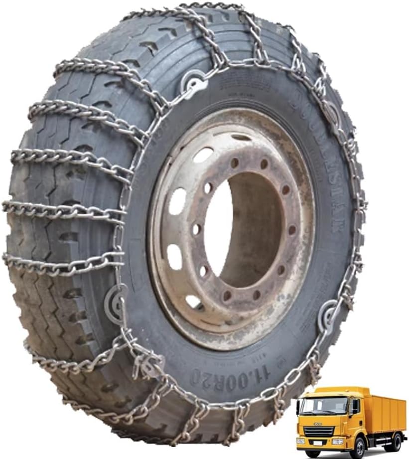 2pcs 9mm Snow Chains for Trucks & SUVs – Reinforced Anti-Skid Chains –Easy On and Off for Ice & Snow 7.00-16 9mm 10.00-20