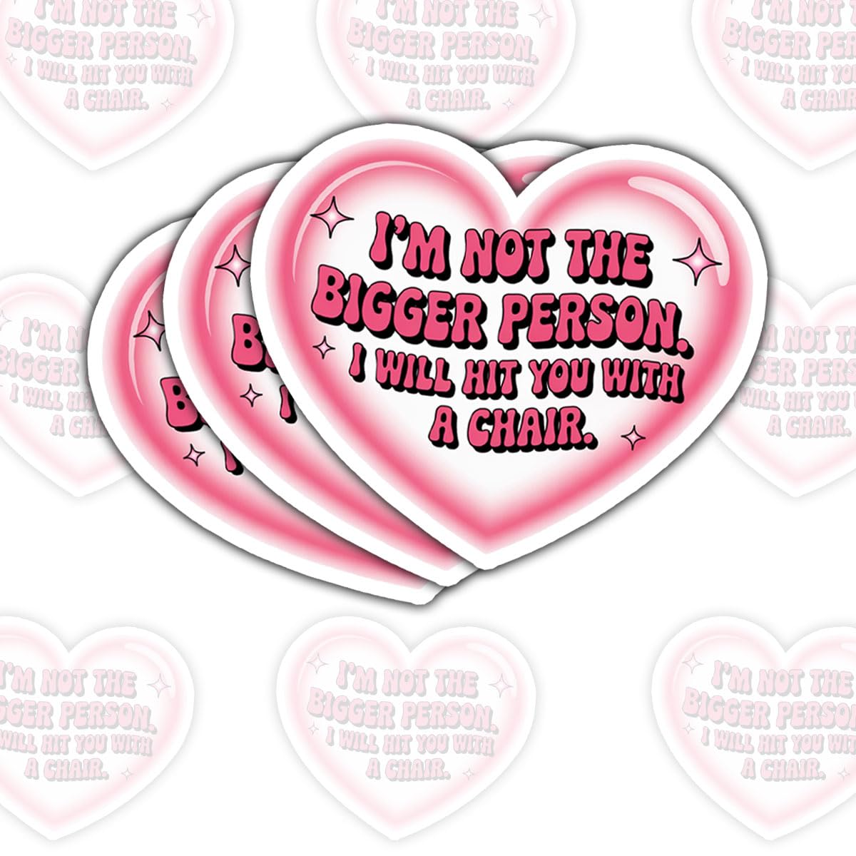 Pack de 3 calcomanías I'm Not The Bigger Person con frases sarcásticas para coche