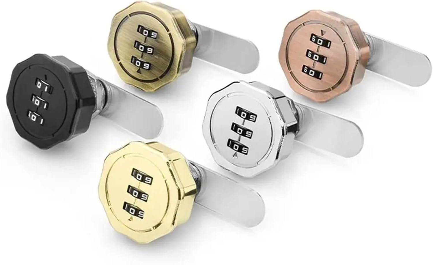 3 Digital Code Combination Lock Cupboard Drawer Cabinet Mailbox Password Locker Furniture Theft Security Zinc Alloy Lock 1Pcs(30mm-Color 2)