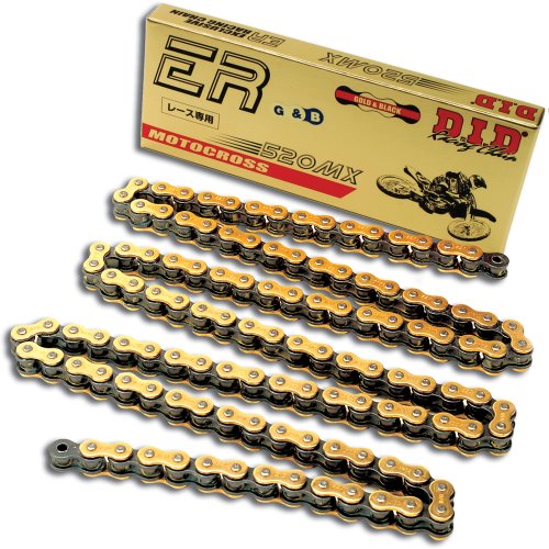 DID (520MX-118) Gold 118 Link High Performance MX Series Non-O-Ring Racing Chain with Connecting Link