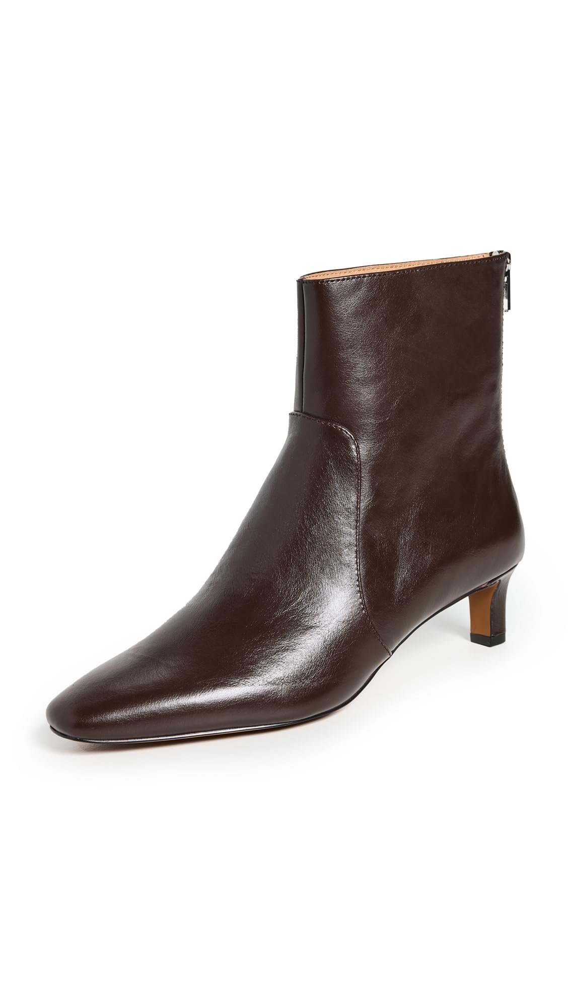 Madewell Womens The Dimes Kitten-Heel Boot in Crinkle Leather