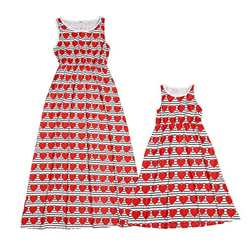 Mulampli Vestido de verão para mãe e filha, para a família, para mãe, bebês, meninas, casual, saia,
