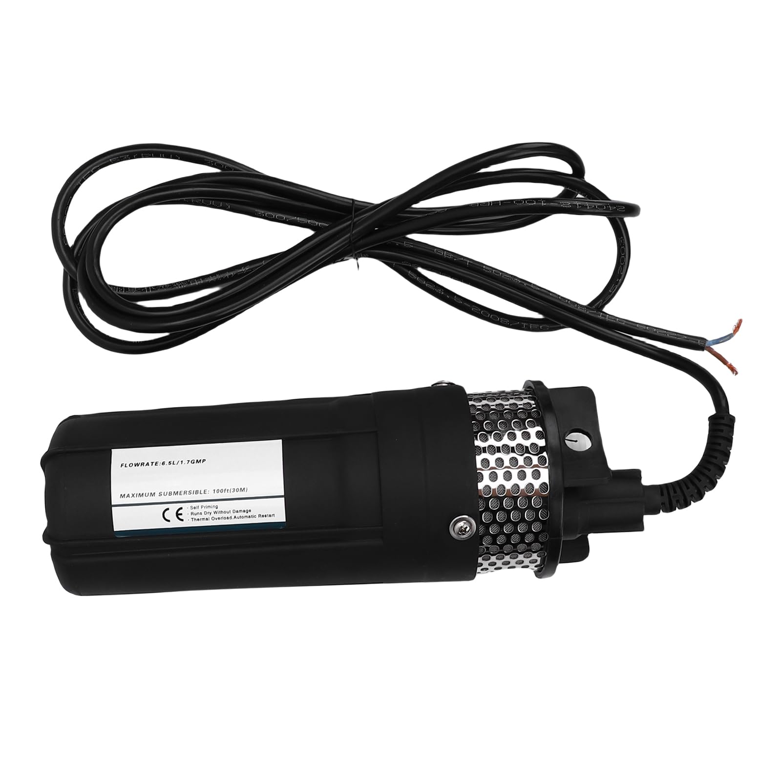 Solar-Tauchpumpe, 96 W, 1,7 GPM, Tiefbrunnenpumpe, Edelstahlpumpe mit 230 Fuß Hub, 100 Fuß Tiefe, Ideal für Bewässerung, Industrie, Bewässerung, Gewächshaus, Teichbelüftung (DC24V)