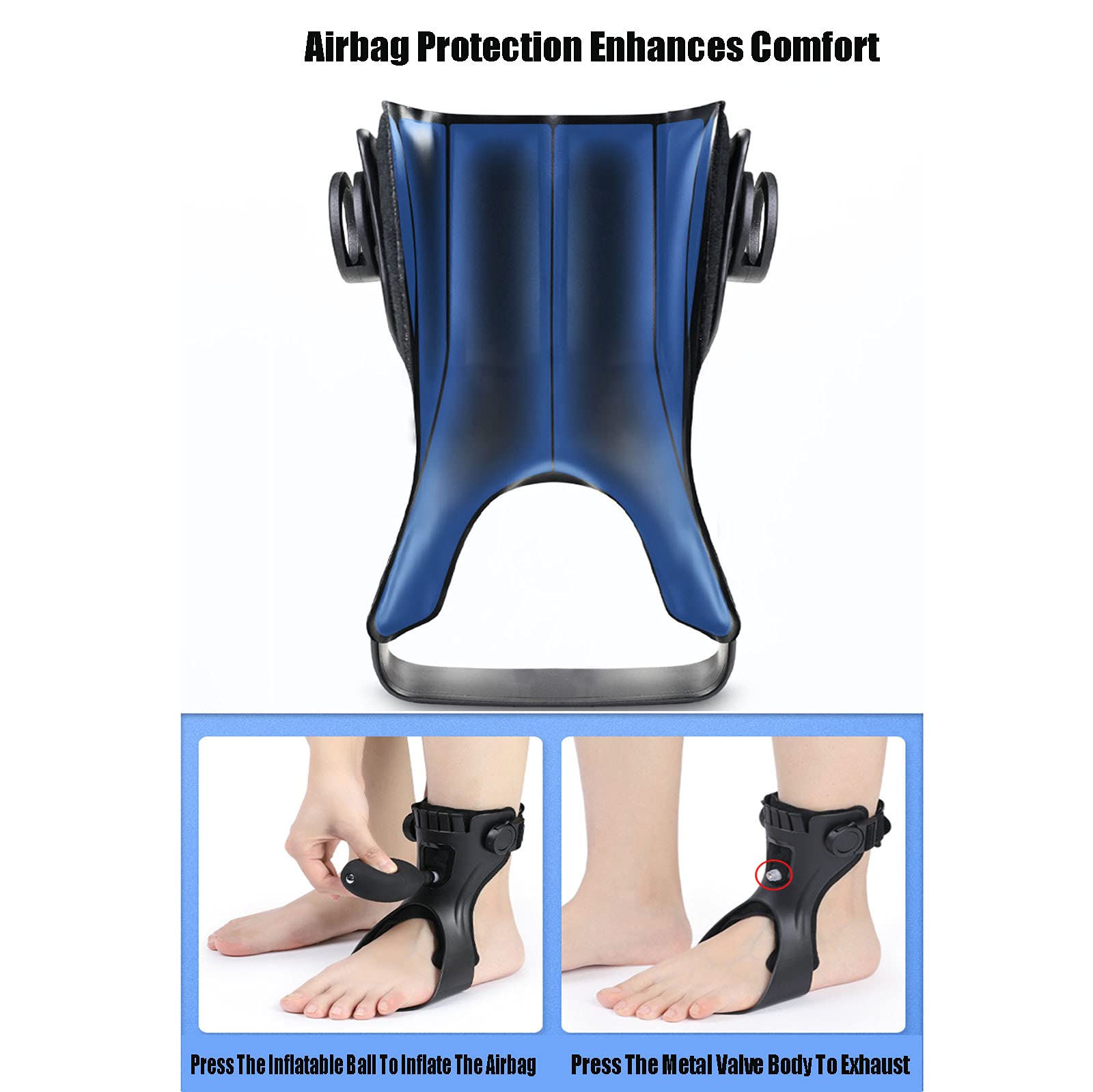 HUANGJUN Ortesis de caída del pie Soporte para el pie caído Tobillera Férula de tobillo para esguinces, tendinitis, A/Left, M