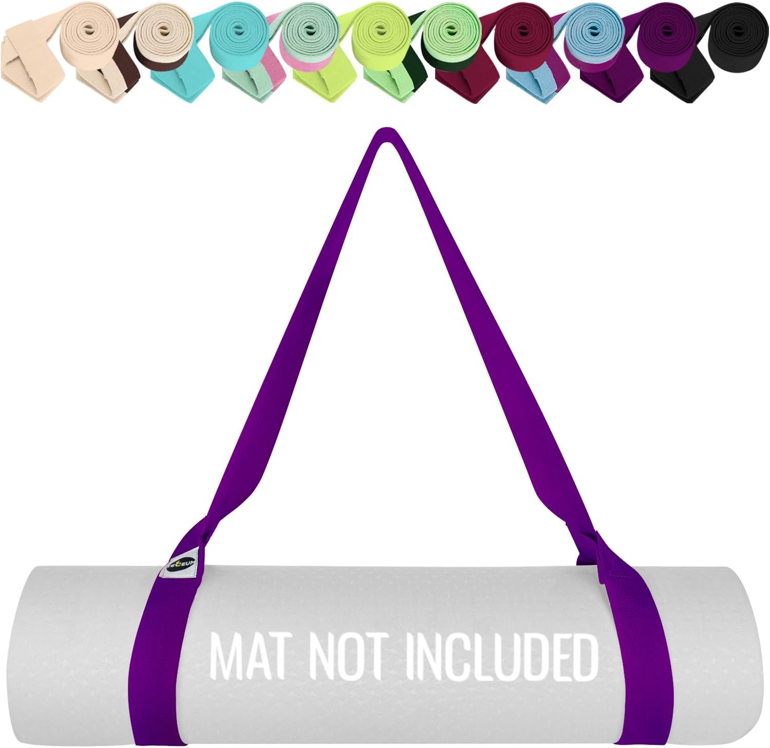TECEUM Yoga Mat Strap – Extra Soft & Thick Cotton Carrier for All Mats
