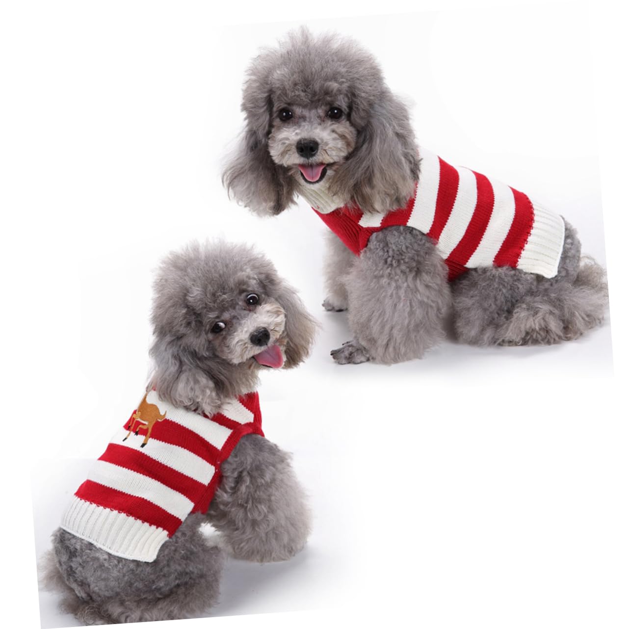 Mipcase 2 Pz Maglione per Cani Christmas Sweater Pullover Natalizio Maglioncini Cane Maglioni Cane Maglione Natalizio per Cani di Piccola Taglia Vestito per Cani Costume da Cane Rosso