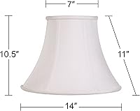 Vista 4 de Pantalla de lámpara de campana mediana blanca de 7 pulgadas superior x 14 pulgadas inferior x 11 pulgadas de inclinación x 10.5 pulgadas de alto