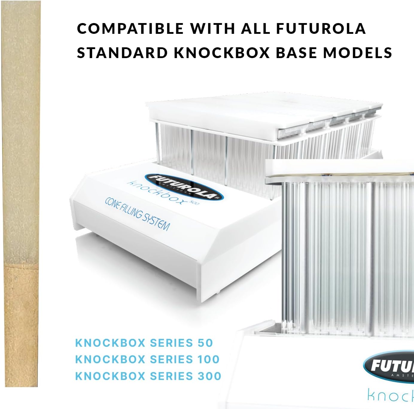 Futurola Standard 1¼ Straight Cones with Blank Tip – Dutch Brown | 900 Premium Cones Made with Ultra-Thin European Paper – Compatible with Futurola Knockbox Models
