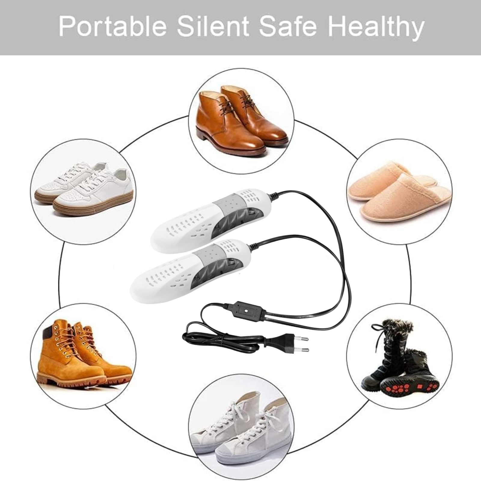Secador Zapatos, Zapatos Calentador, Secador de Pies, Secador de Botas Eléctrico, Desodorante con Olor Deshumidifica el Dispositivo Calentador de Zapatos, Portátil del Hogar Eléctrico