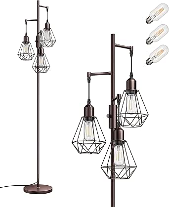 Lampada Da Terra EDISHINE Ad Arco - Dimmerabile Con Telecomando, Paralume Doppio, LED Inclusa | Per Salotto E Ufficio, Oro - Foto 6