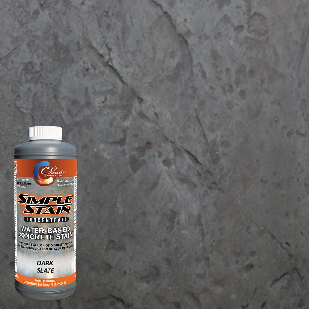 Classic Coatings | Simple Stain (Dark Slate) | Concentrated | Water-Based, Semi-Transparent | Zero VOC, UV Stable | Interior/Exterior | Easy to Use, Fast Drying