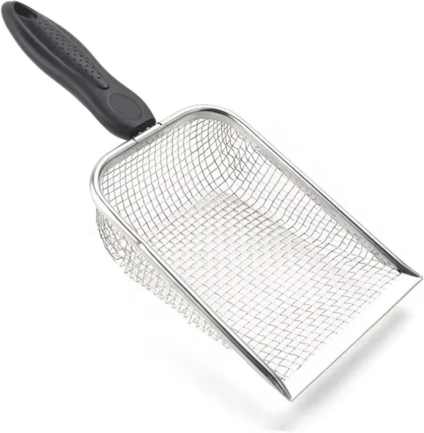 Fine Hole Stainless Steel Cat Litter Scoop, Small Hole Poop Shovel Tool with Cleaning Brush(2.0 2.8 mesh Sets)