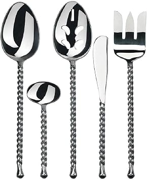 For Gourmet Settings GS Silver Tear 18/10 Stainless Steel 5pc. Hostess Set