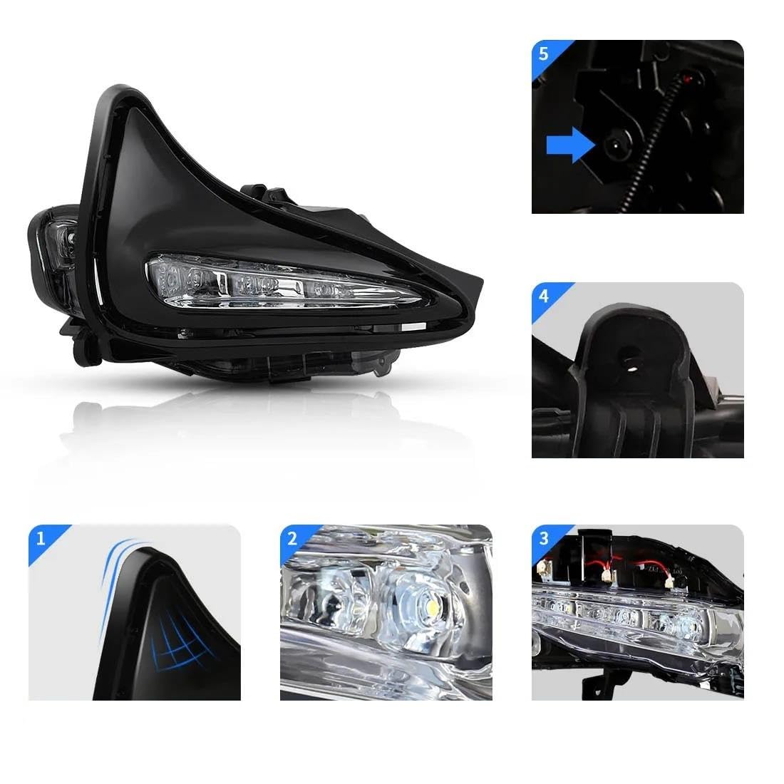 Para Toyota Para Corolla LE/XLE 2017-2019, Luces Antiniebla LED DRL Circulación Diurna, Parachoques, Interruptor Cables Conducción