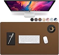 Vista 7 de Vine Creations Tapete de Escritorio de Cuero Grande 44" x 22", Tapete Protector de Escritorio, Almohadilla de Escritorio de Cuero PU, Almohadilla