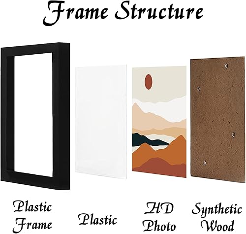 Miniatura 2 de Juego de 3 portarretratos negros de 24 x 24 pulgadas, marco transparente alto para collage de fotos cuadrado de 24 x 24 pulgadas, lienzo tamaño