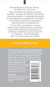 CLn Hair & Scalp Mask Conditioner - Deep Conditioner for Hair & Scalp Prone to Dryness & Damage, Paraben-Free & Dye-Free, Scented by Eucalyptus, 6 fl. oz.