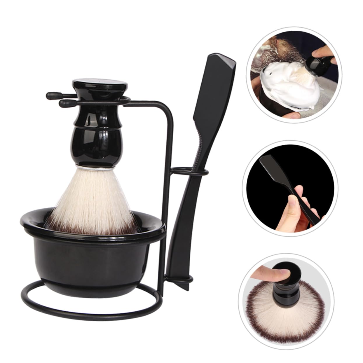 Beatifufu Complete Men's Razor Kit Shaving Brush Bowl Razor Traditional Shave Set Ideal for Dad Husband Boyfriend Present