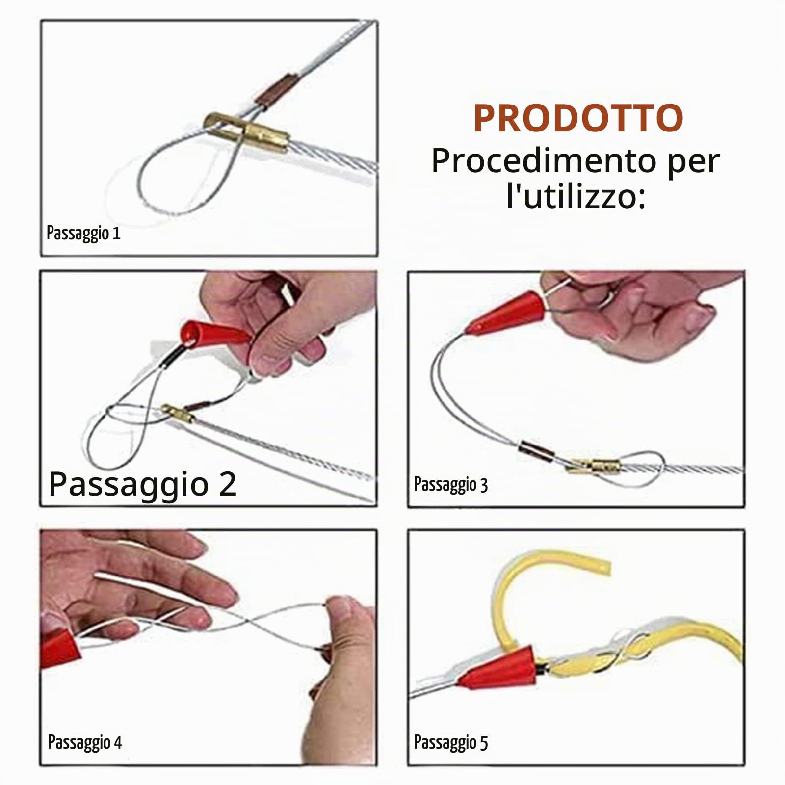 Sonda Passacavi, 50m 4,5mm Sonda Passacavi Professionale Sonda Elettricista Sonda Tiracavi con Passacavi e 2 Molla Di Guida Molla Elettricista Estrattore Cavi per Cavi Elettrici