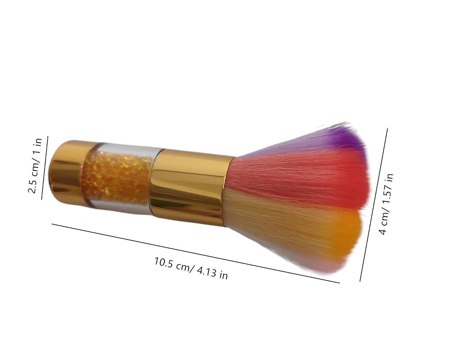 Colorful Nail Art Dust Remover Brush with Shiny Rhinestone Handle, Nail Brush Remover Cleaner for Acrylic UV Nail Gel Powder Makeup Foundation (Gold)