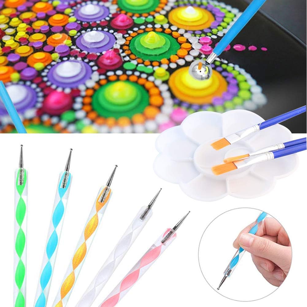 BigOtters 25PCS Mandala Dotting Tools Set, Mandala Painting Kit Pen Dotting Painting Tools Brushes Ball Stylus with a Waterproof Storage Bag for Rocks Painting Nail Dotting Art Drawing DIY Coloring