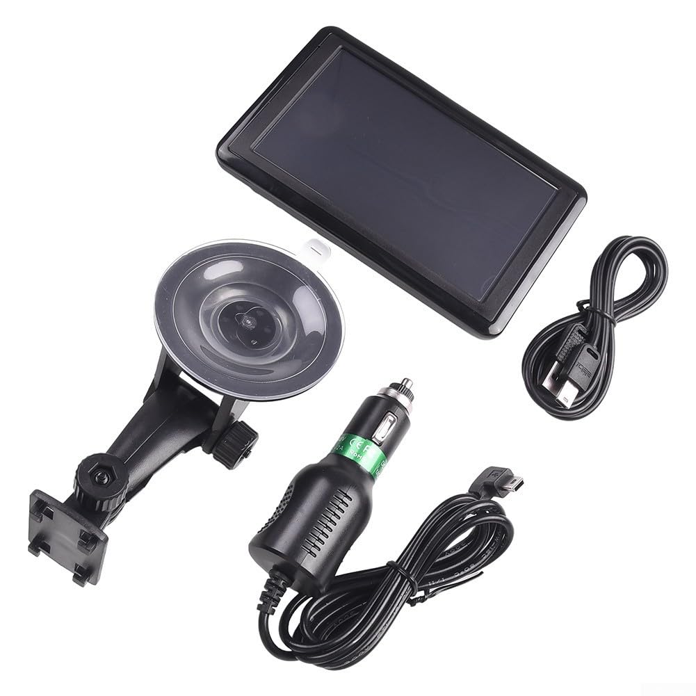ZYWUOY Navigatore GPS per auto e camion, 5 pollici TFT touch screen navigatore, 8 GB + 128 MB di memoria, navigazione UK, Lane Assist