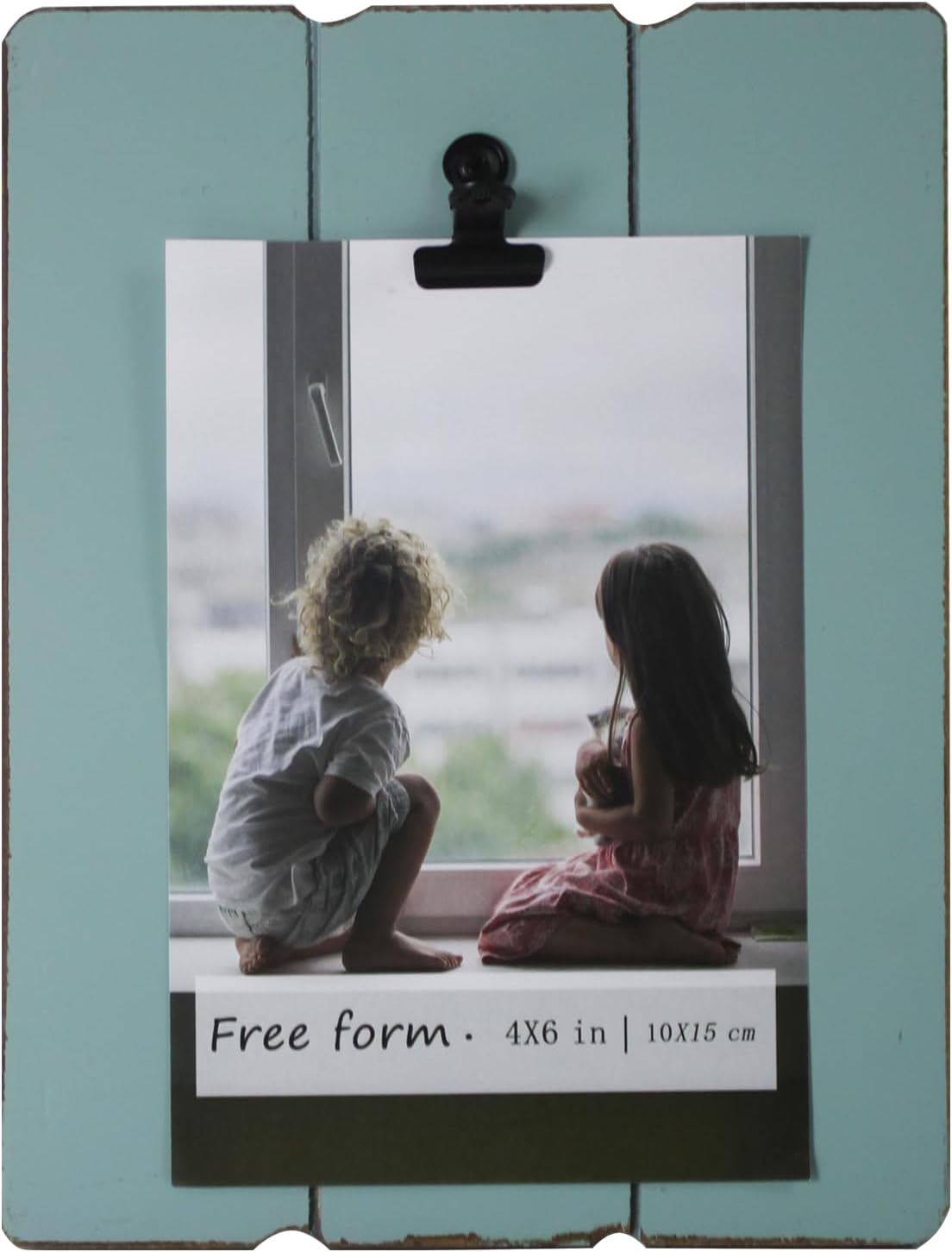 4x6 Picture Frames with Clips, Teal Simple Rustic Wood