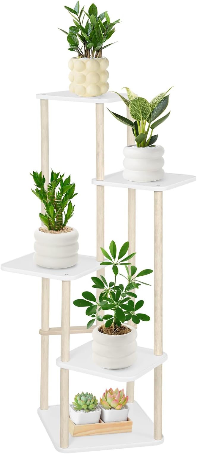 Étagère De Rangement | Étagère à Plantes Bois 8 Niveaux Support Plantes Roulettes Interieur Exterieur Cw79577 93361771