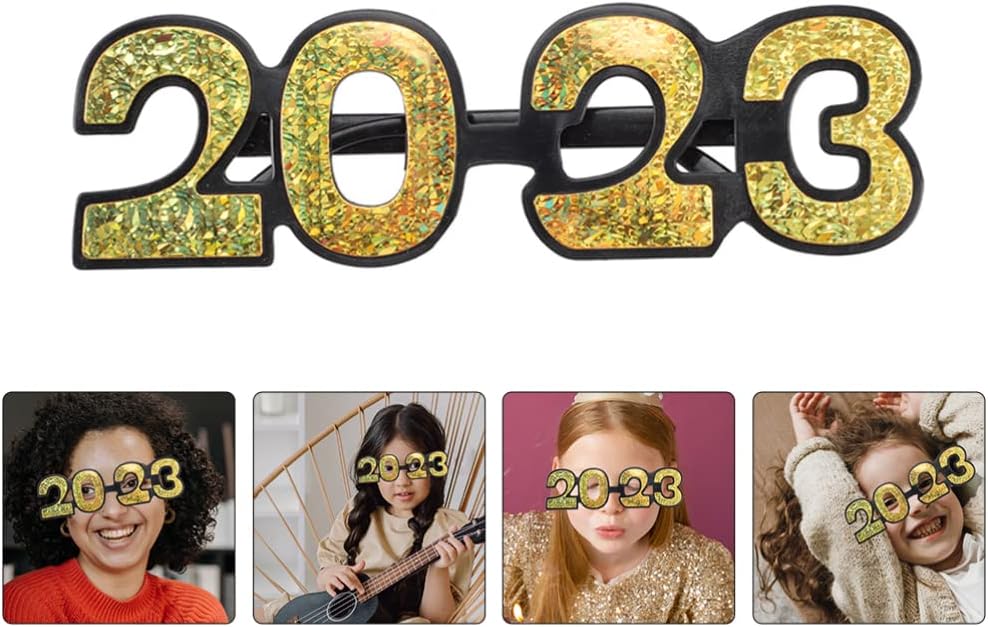 BESTOYARD 1 Pair of Happy New Year Eyeglasses 2023 Party Glasses 2023 Number Glasses Sunglasses Dress Up Eyewear Birthday Graduation New Years Eve Party Supplies 2023 : Clothing, Shoes & Jewelry
