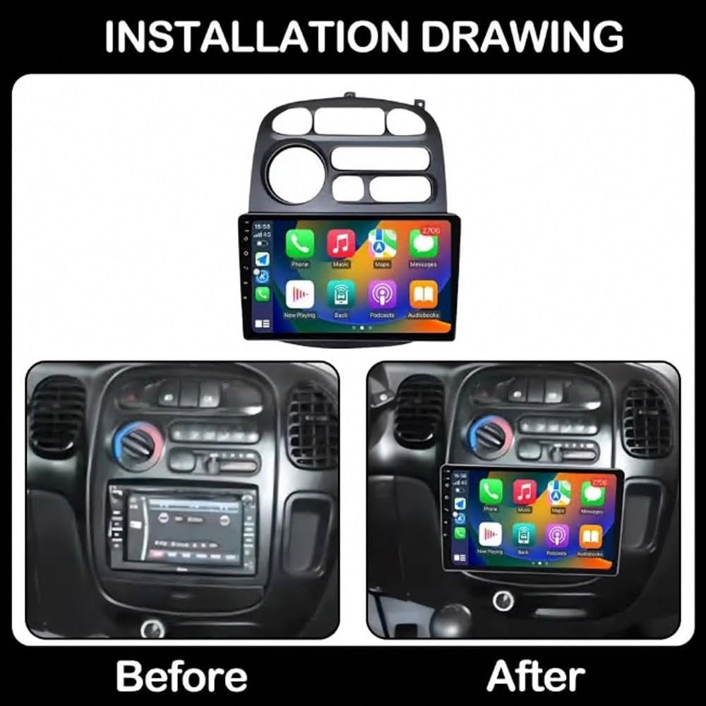 Radio Macchina Touch Screen per JAC Refine 2012-2015 Wireless Carplay Android Auto Stereo Auto Bluetooth Ips con Pantalla Táctil con Gps, 4 Nucleo 4G+64G
