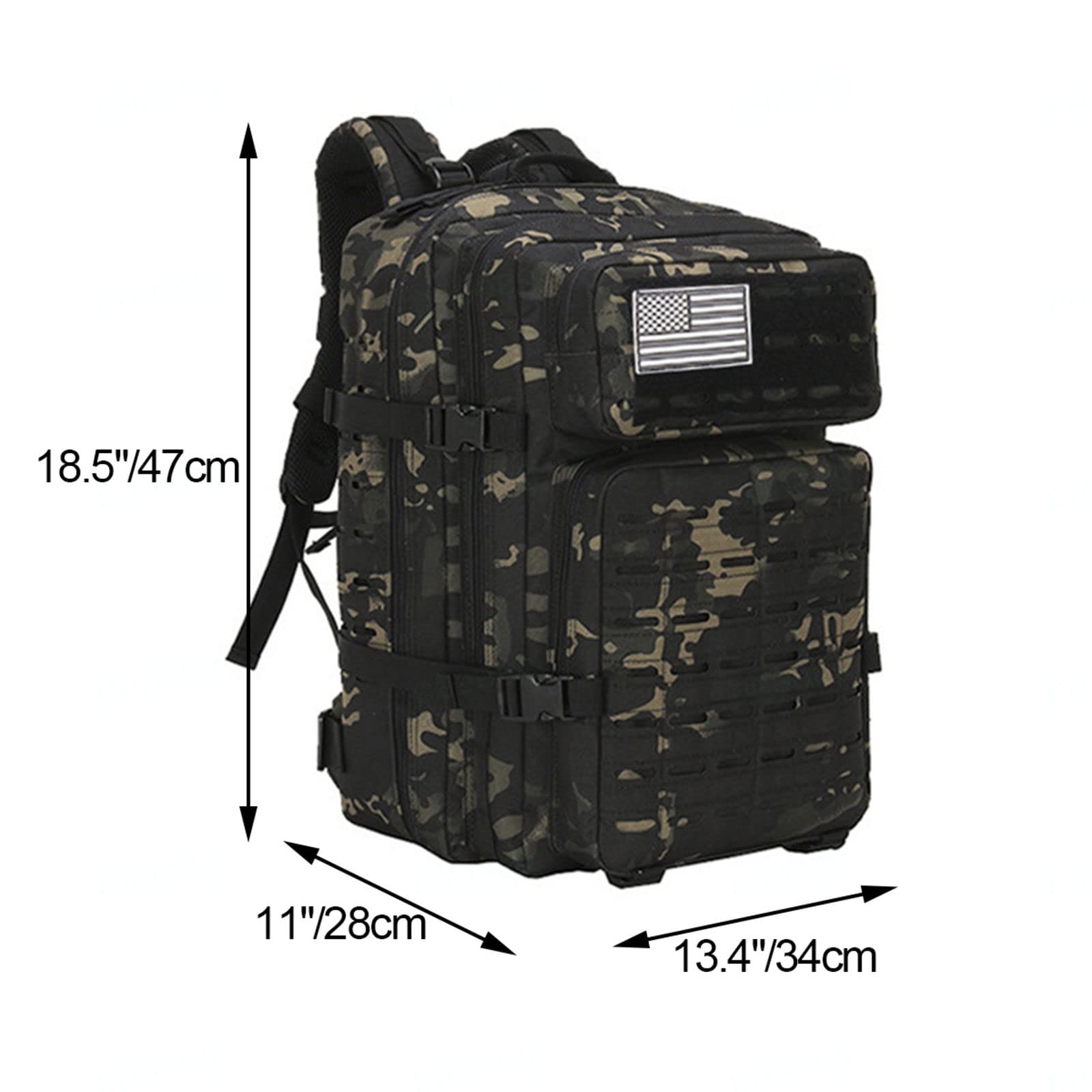 YUANZHOU Wojskowy plecak taktyczny 50 l, duże plecaki, plecak szturmowy, na wędrówki, kemping, trekking