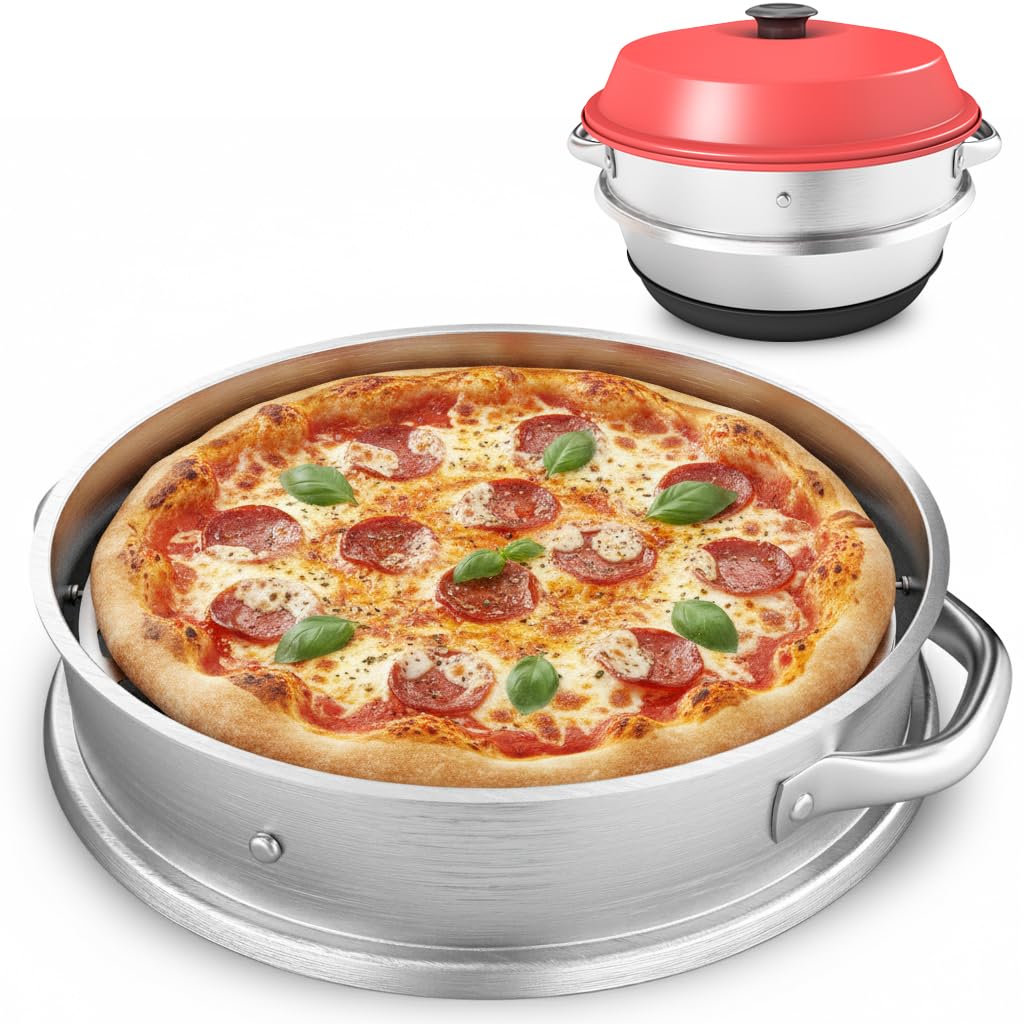 ZauberFry Grille à pizza compatible avec four de camping Omnia, insert de cuisson sur toute la surface en acier inoxydable, convient à un usage alimentaire, pas de trou au milieu, pour pizza, tartes