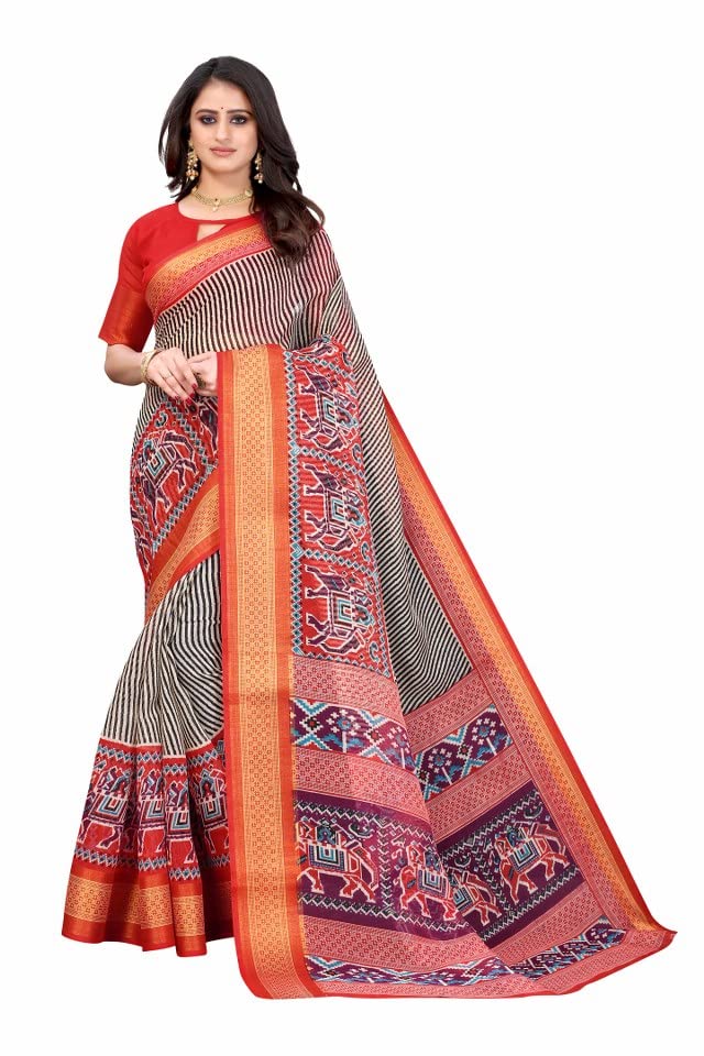 Image of Tarshika Women's Jacquard Linen Saree