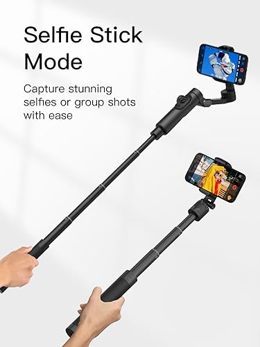 Miniatura 9 de AOCHUAN Estabilizador cardán de 3 ejes para Smartphone Smart X Pro gris y bolsa de almacenamiento B10 y varilla de extensión E10